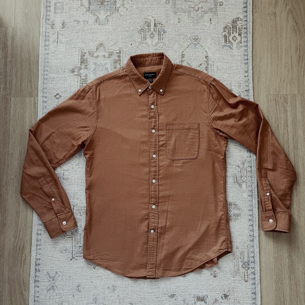 Club Monaco Carmel brown button down